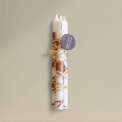 Splashed Christmas dining candles, alternate set